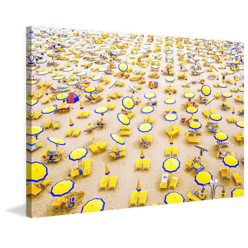 Marmont Hill - 'Yellow Umbrellas' Painting Print on Wrapped Canvas - Multi-Color