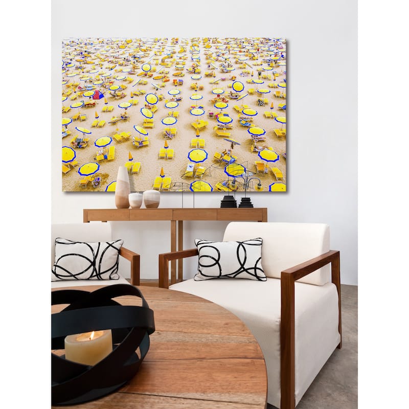 Marmont Hill - 'Yellow Umbrellas' Painting Print on Wrapped Canvas - Multi-Color