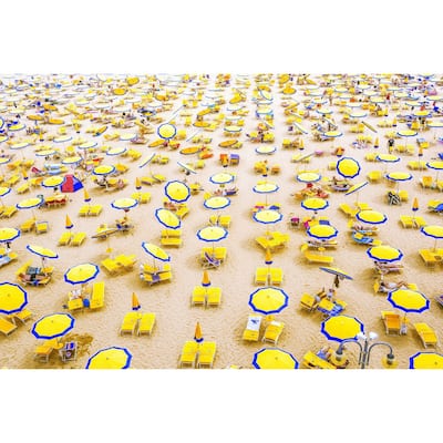 Marmont Hill - 'Yellow Umbrellas' Painting Print on Wrapped Canvas - Multi-Color