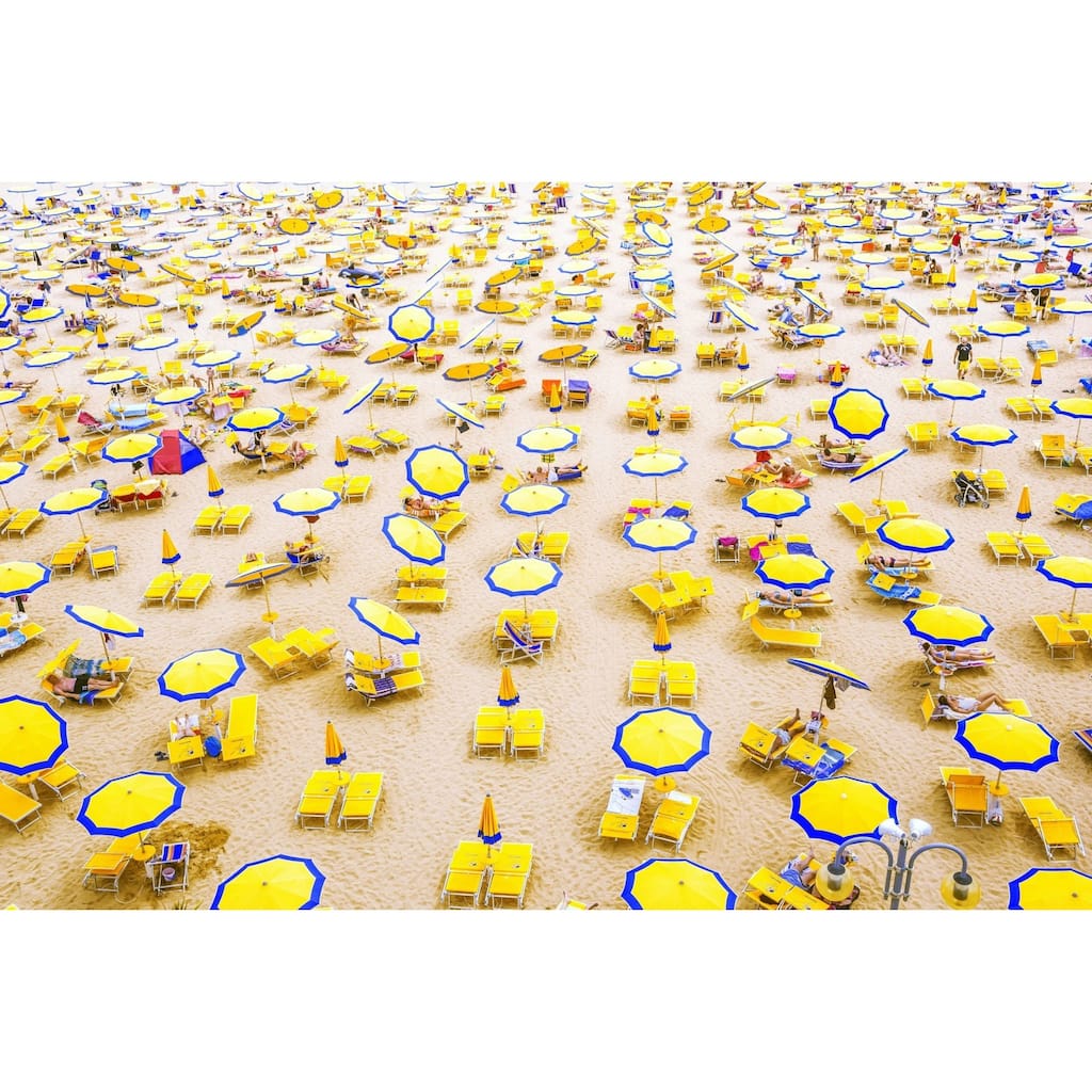 Marmont Hill - 'Yellow Umbrellas' Painting Print on Wrapped Canvas - Multi-Color