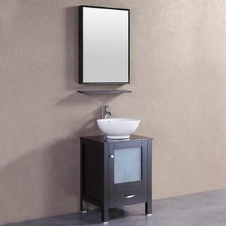 Shop Espresso Oak Ceramic 22 Inch Freestanding Bathroom Vanity Vessel Sink On Sale Overstock 12803878