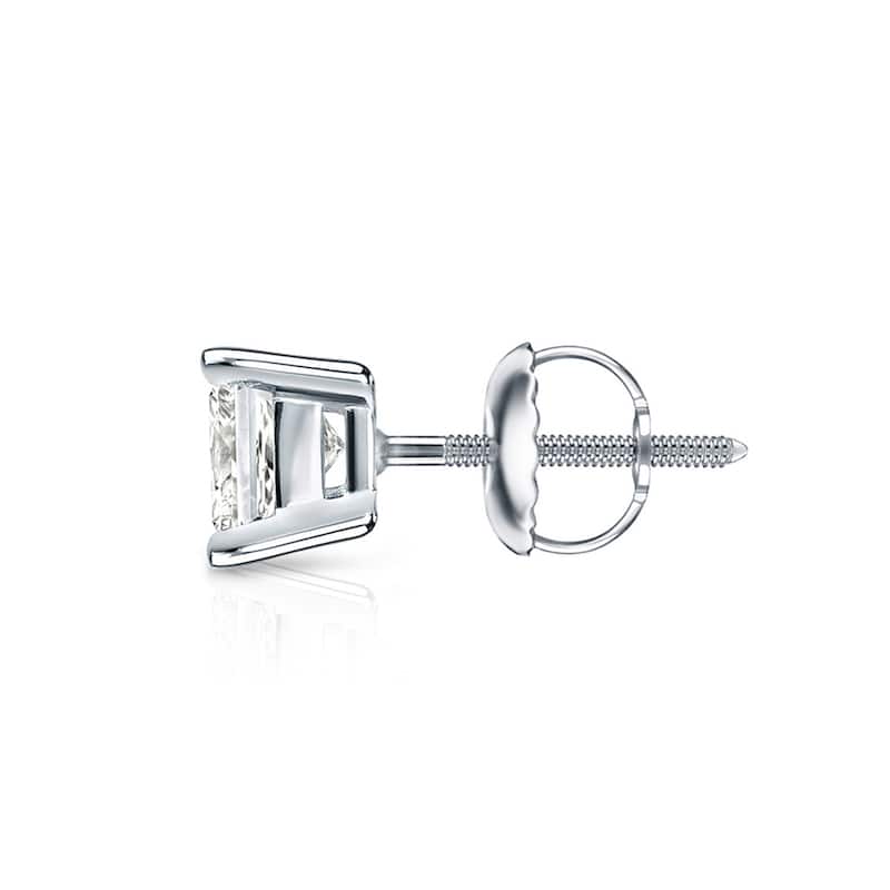 Auriya 14k Gold 0.50ctw Princess-cut Diamond Stud Earrings (I-J, I1-I2)