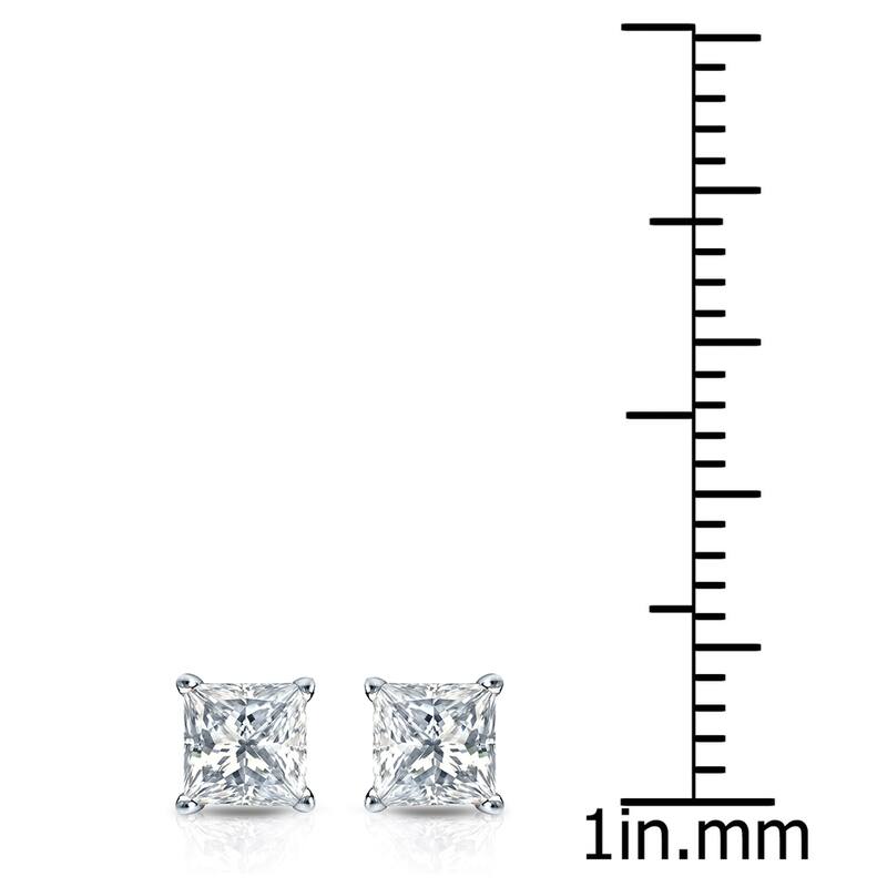 Auriya 1/2ctw Princess-cut Diamond Stud Earrings 14k Gold (I-J, SI2-SI3)