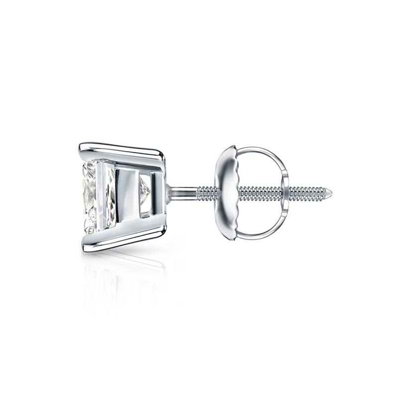 Auriya 14k Gold 0.75ctw Princess-cut Diamond Stud Earrings (I-J, I1-I2)