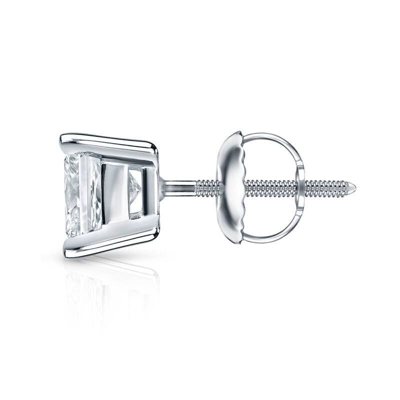 Auriya 14k Gold 2ctw Princess-cut Diamond Stud Earrings