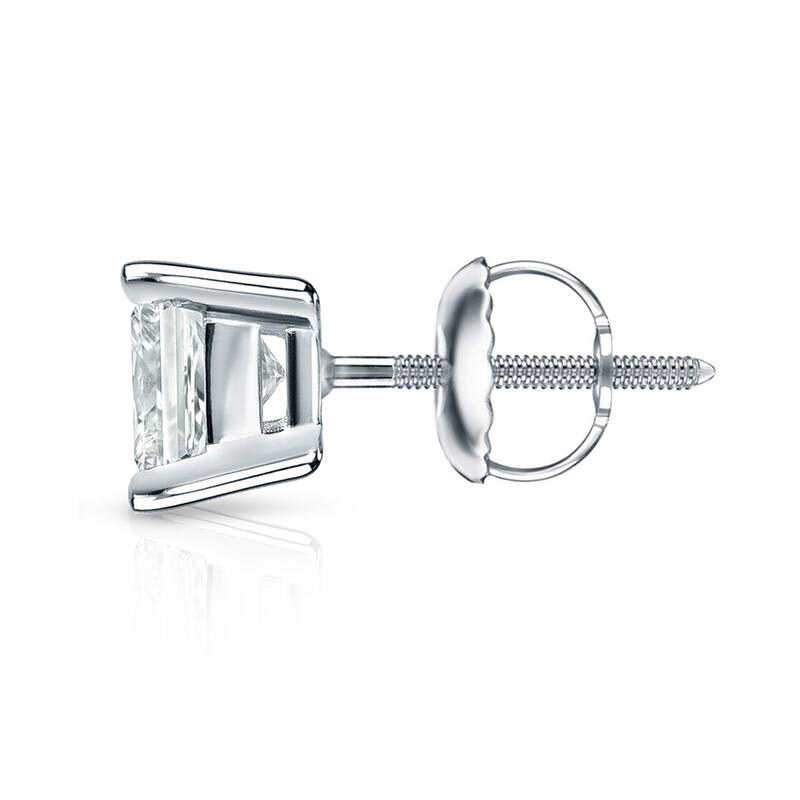 Auriya 2ctw Princess-cut Diamond Stud Earrings 14k Gold (I-J, SI2-SI3)