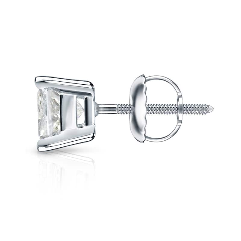 Auriya 14k Gold 2ctw Princess-cut Diamond Stud Earrings