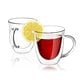 preview thumbnail 4 of 3, JoyJolt Serene Double Wall Insulated Glass 7.4-ounce Double Walled Coffee and Tea Mugs With Handle (Set of 2)