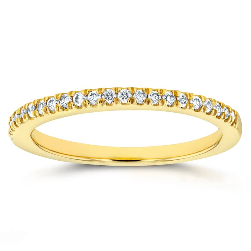 Annello by Kobelli 14k Yellow Gold 1/6ct TDW Diamond Wedding Band - 4