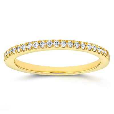 Annello by Kobelli 14k Yellow Gold 1/6ct TDW Diamond Wedding Band