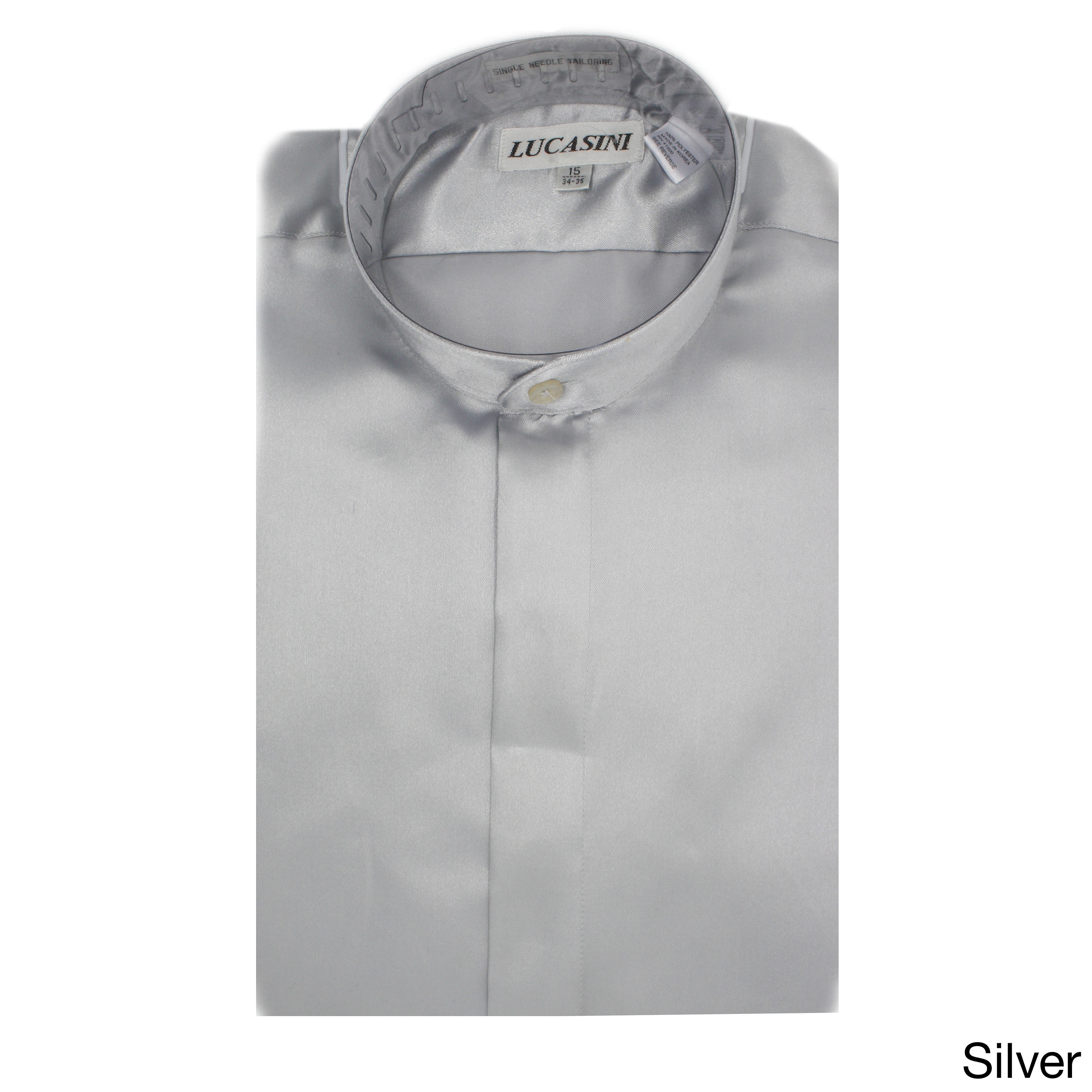 Sizes XS 5XL. Men/'s Black Banded Collar Dress Shirt NWT