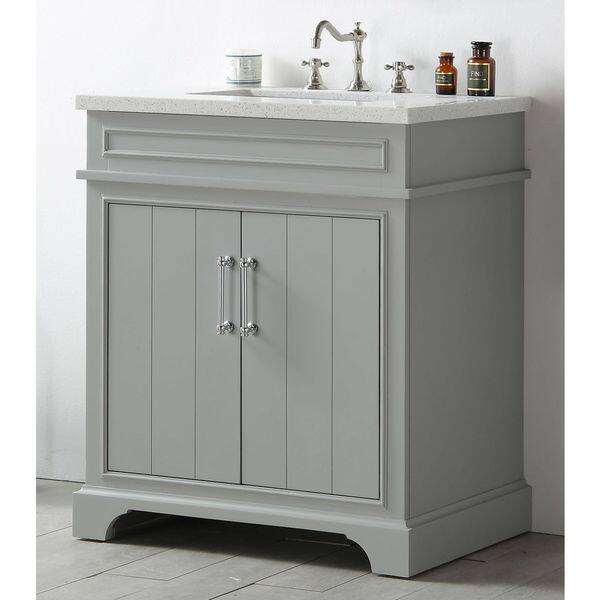 Shop Legion Furniture Grey Wood 30 Inch Vanity Sink With Quartz Counter Overstock 12805921