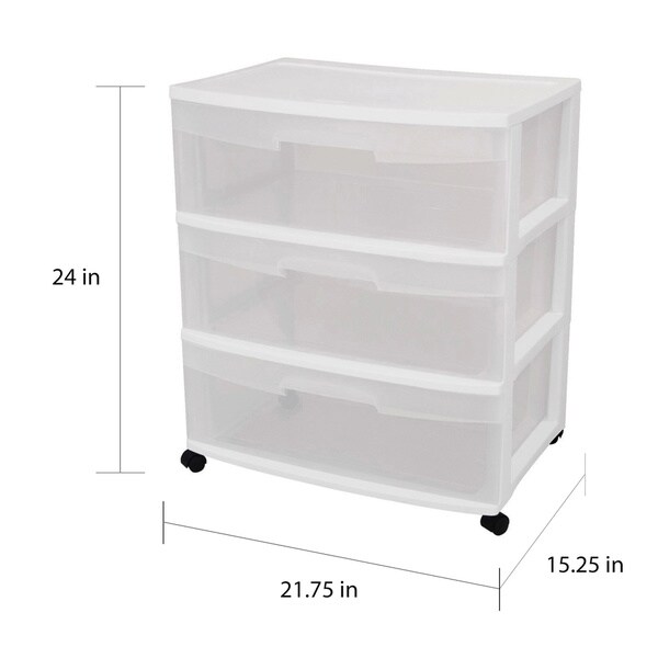 Scrapbooking Storage White Iris Wide 3 Drawer Cart Serrano80 Com