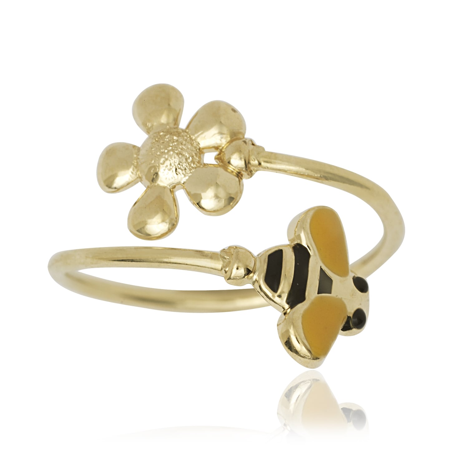 10k Yellow Gold Finish Diamond Women/'s Wave Adjustable Toe Ring Beach jewelry