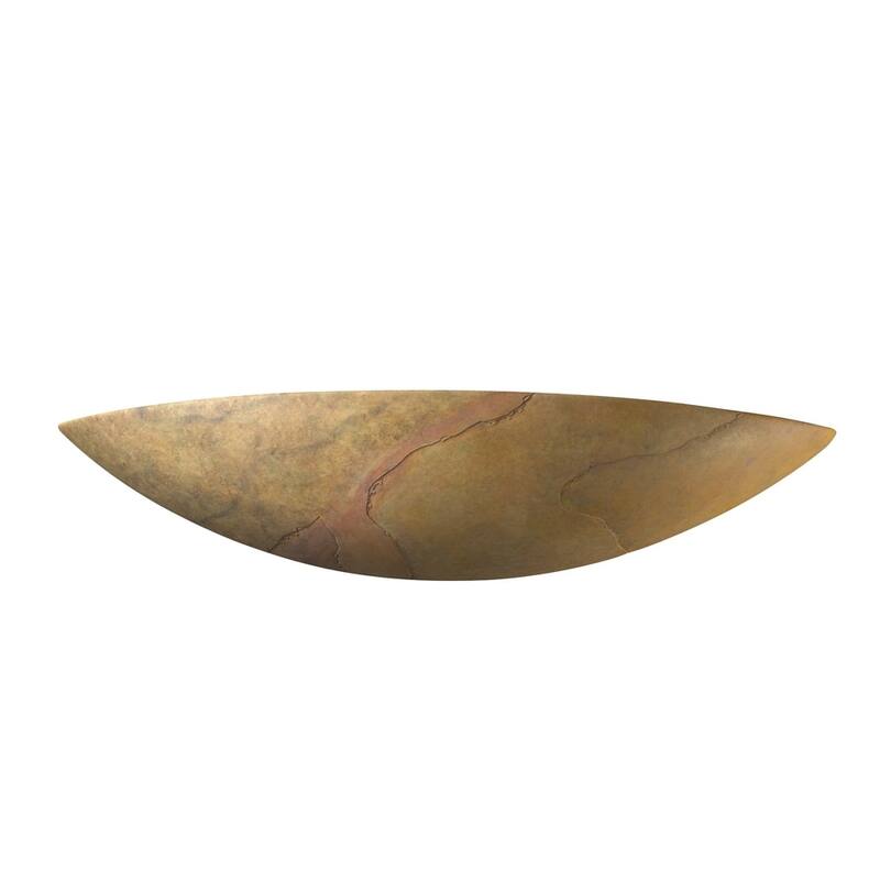 Copper Grove Denbosch Yellow Slate Half-bowl Wall Sconce