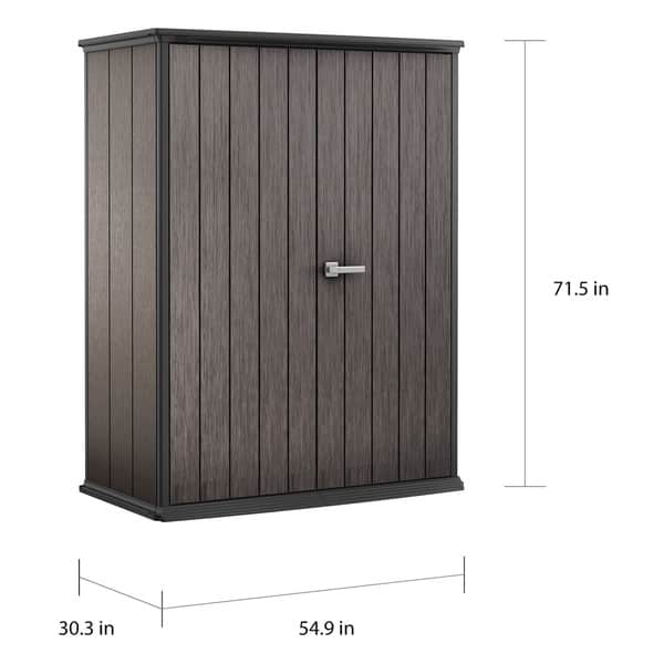 Keter High Store Vertical Resin Durable Outdoor Storage Shed With Floor