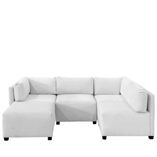 Skyline Furniture Velvet White Sectional Sofa Bed Bath & Beyond