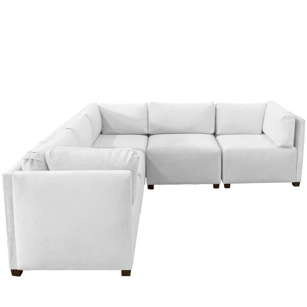 Skyline Furniture Velvet White Sectional Sofa - Overstock - 12806735