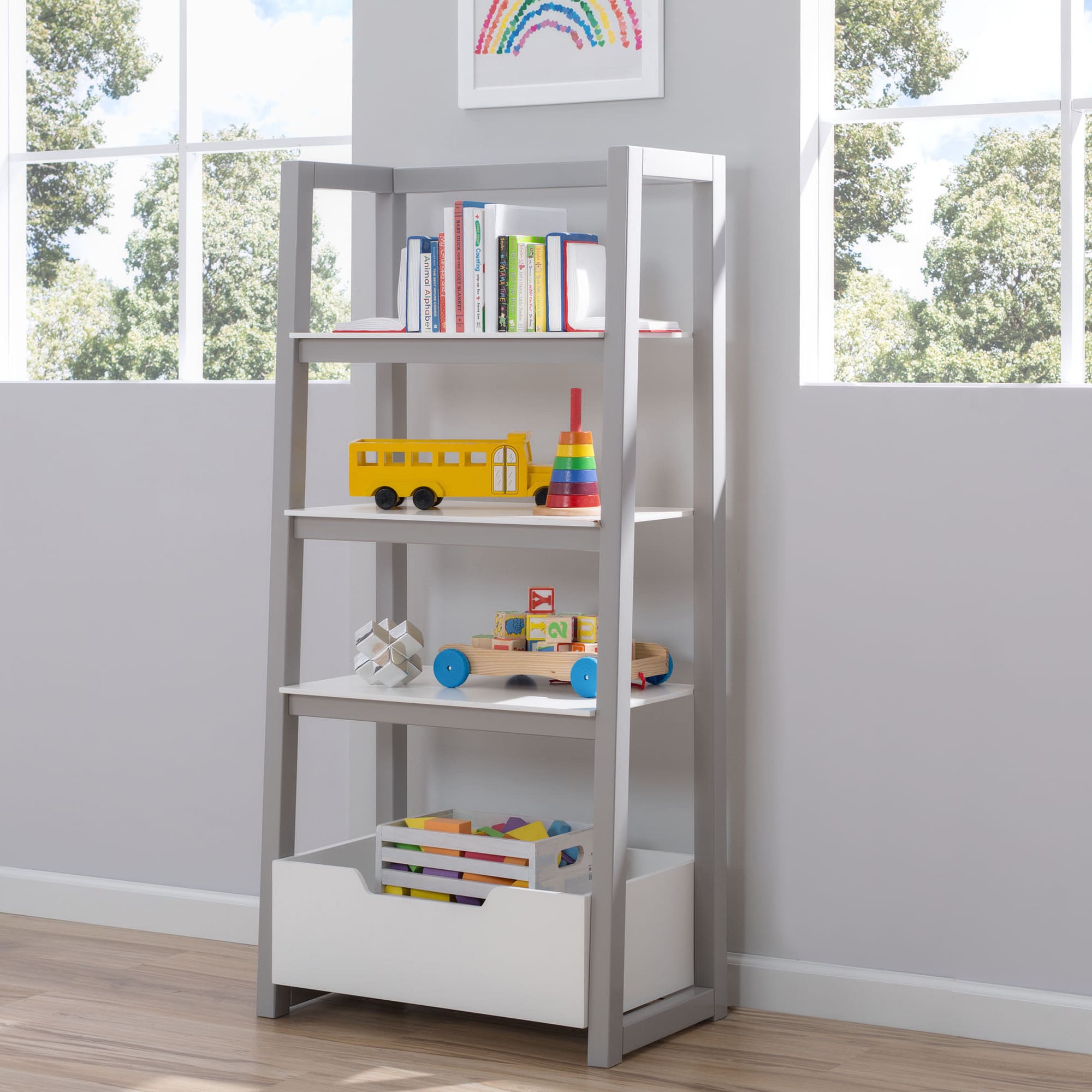 childrens white bookcase