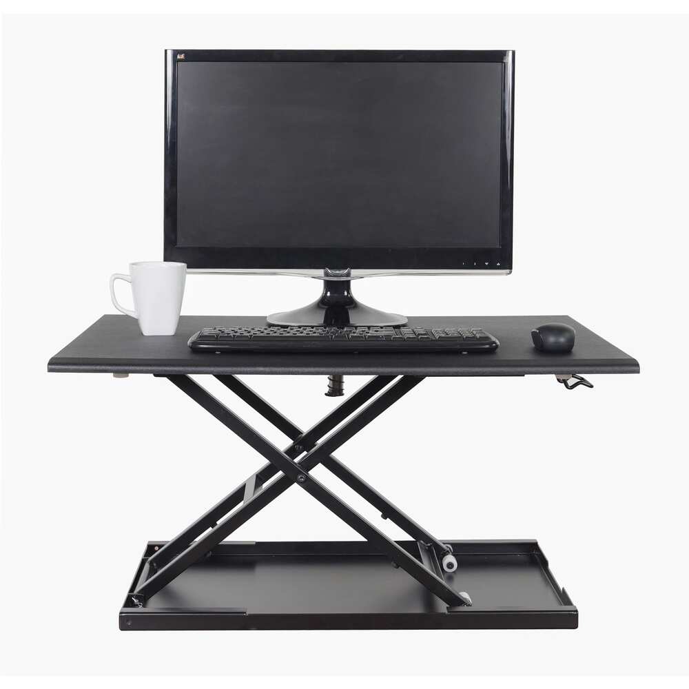 Luxor Pneumatic Standing Desk Converter - Black (Matte - Black)