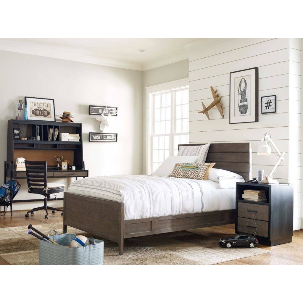 Reading Light Wood Twin-size Panel Bed