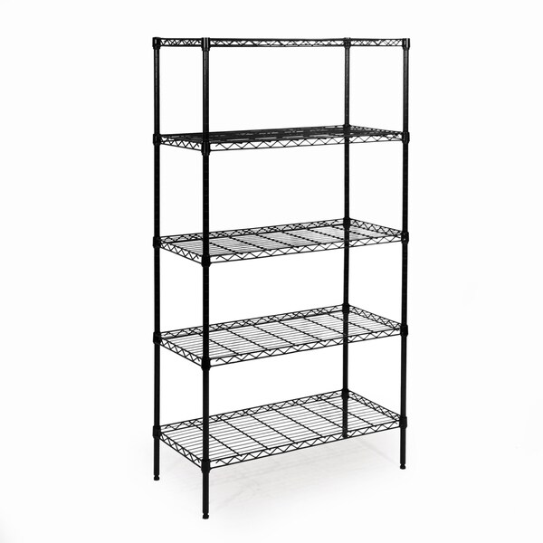 Seville Classics 5-Tier Black Epoxy Steel Wire Shelving