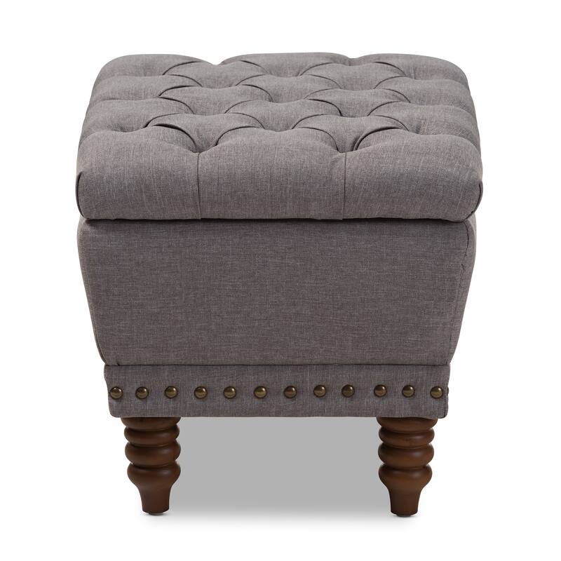 Copper Grove Crowe Modern Grey Upholstered Tufted Storage Ottoman