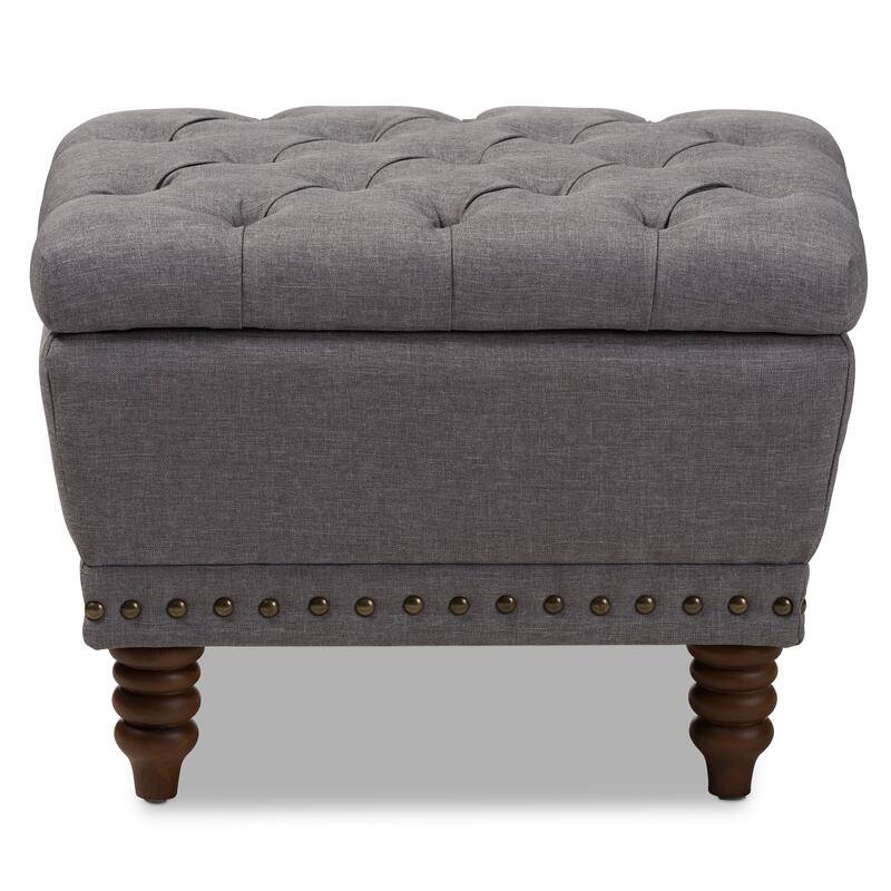 Copper Grove Crowe Modern Grey Upholstered Tufted Storage Ottoman