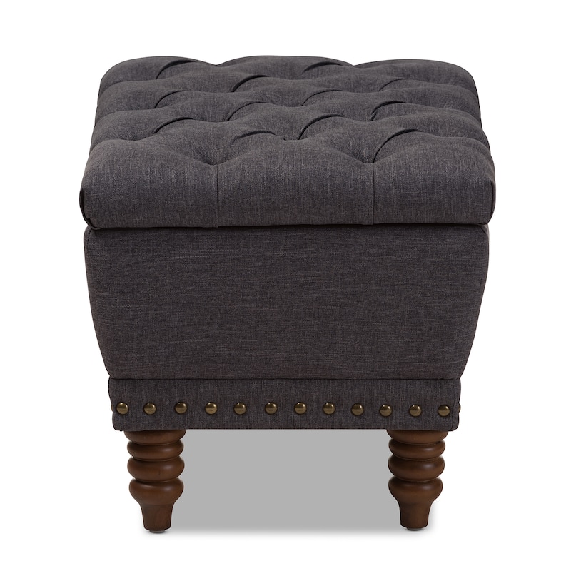 Copper Grove Crowe Modern Grey Upholstered Tufted Storage Ottoman