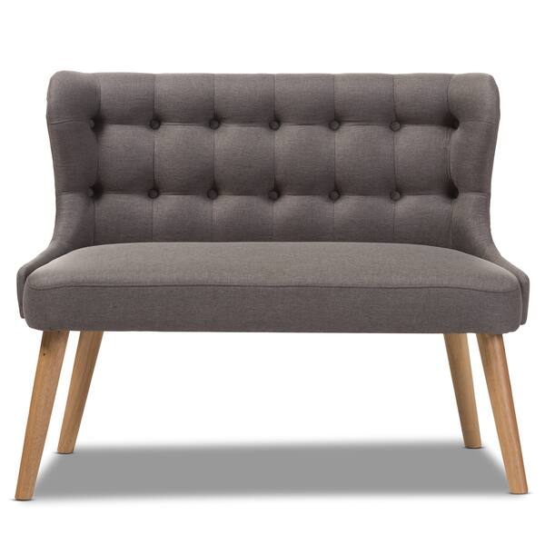 Shop Baxton Studio Parthenia Mid Century Modern Grey Settee