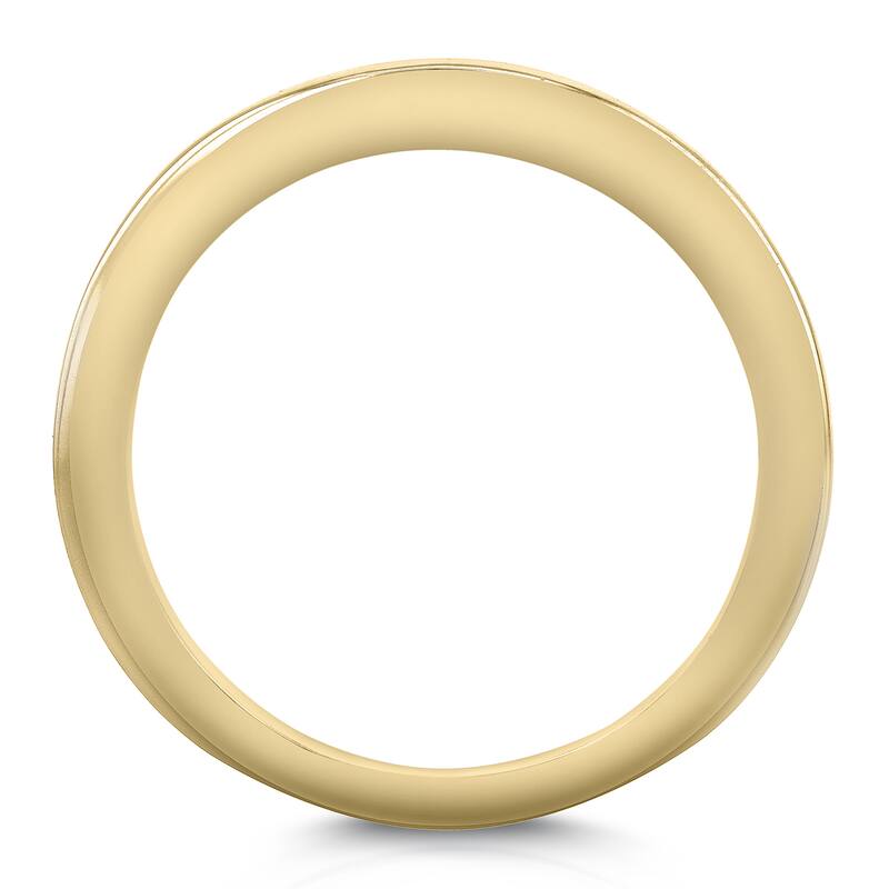 Annello by Kobelli 14k Yellow Gold Curved Shadow Wedding Band