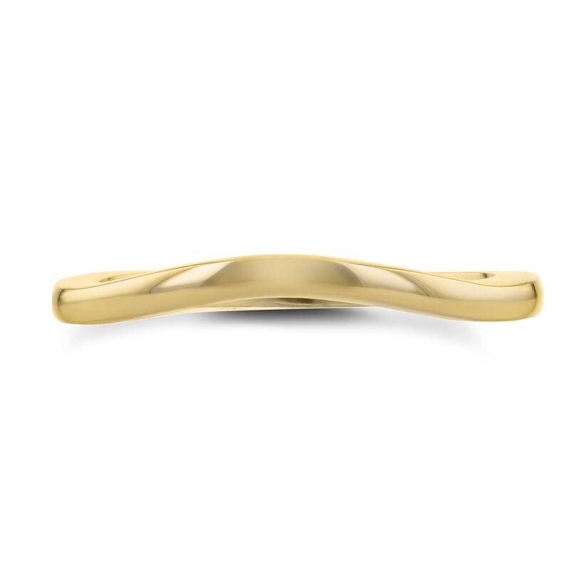 Annello by Kobelli 14k Yellow Gold Curved Shadow Wedding Band