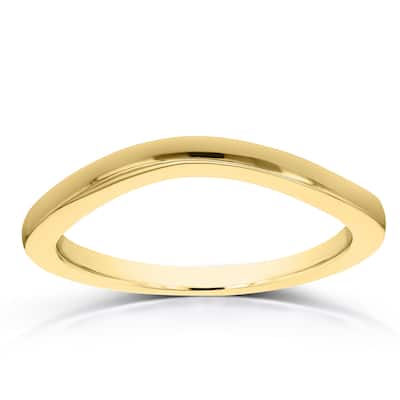Annello by Kobelli 14k Yellow Gold Curved Shadow Wedding Band