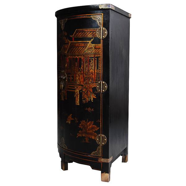 Shop Handmade Marietta Black And Gold Storage Corner Cabinet