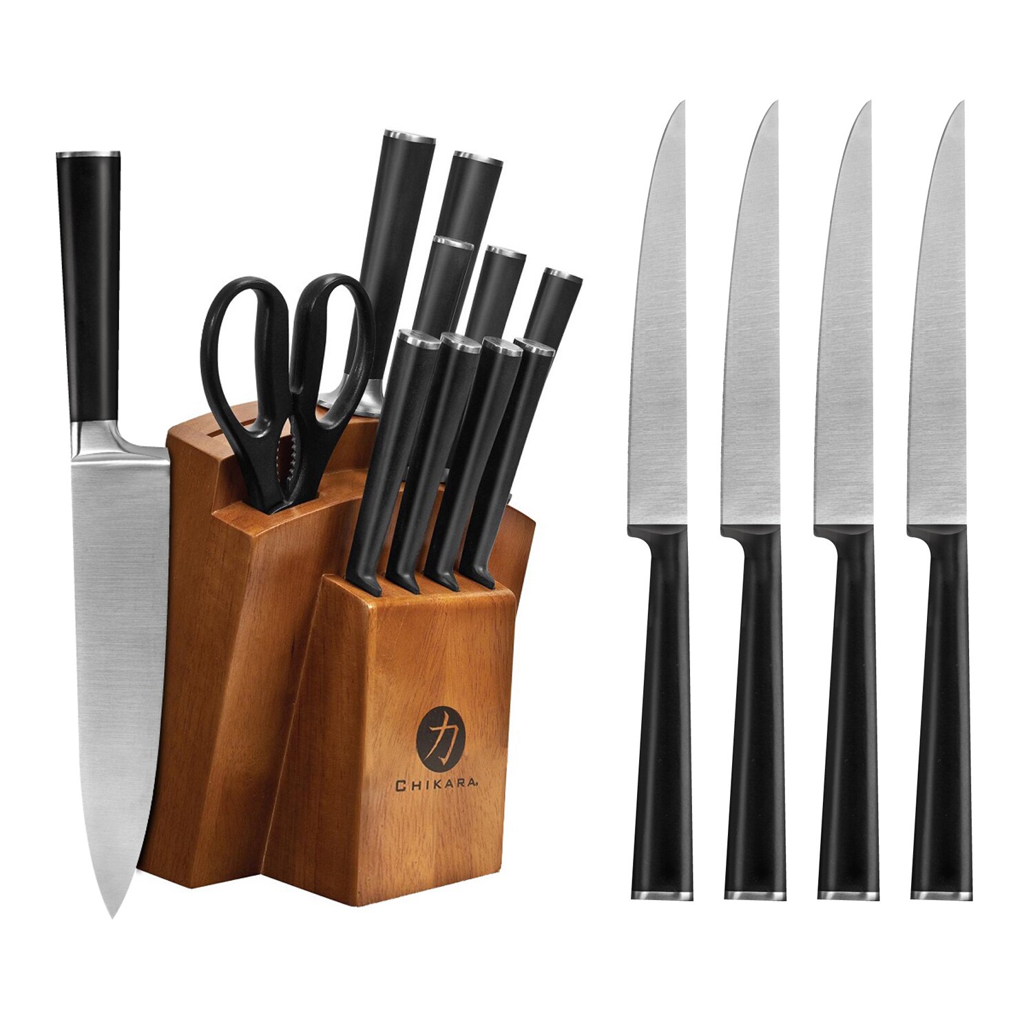 Shop Ginsu Chikara Series Forged 16pc Japanese Steel Knife Set Cutlery Set W 420j Stainless Steel Knives Hardwood Block Overstock 12808240