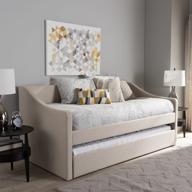 Baxton Studio Kallikrates Modern Daybed with Trundle Bed - Beige