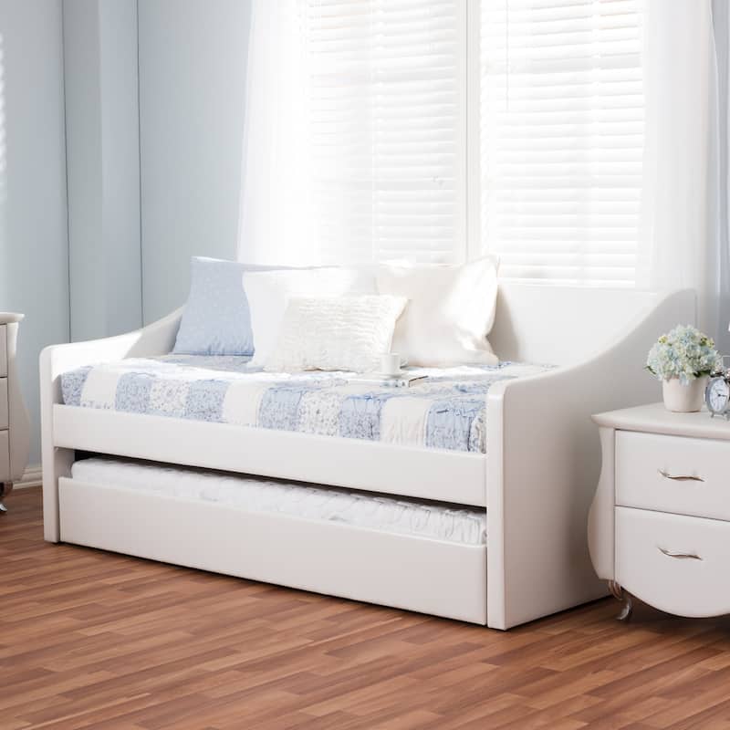 Baxton Studio Kallikrates Modern Daybed with Trundle Bed - White