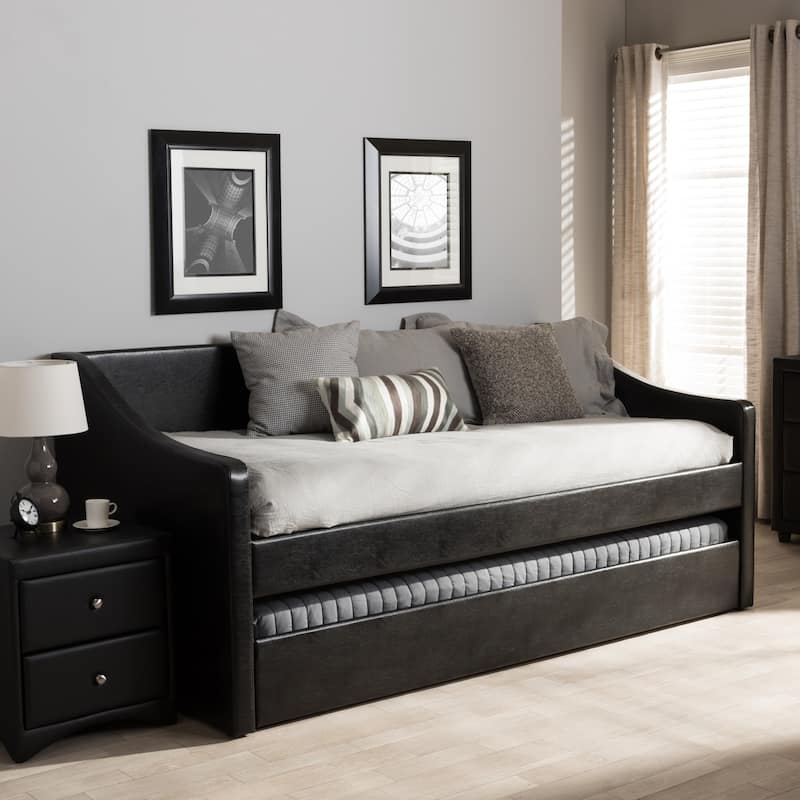 Baxton Studio Kallikrates Modern Daybed with Trundle Bed - Black
