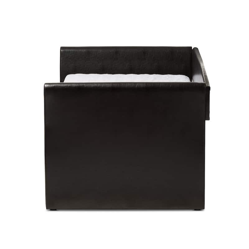 Baxton Studio Camino Upholstered Daybed with Guest Trundle -Twin