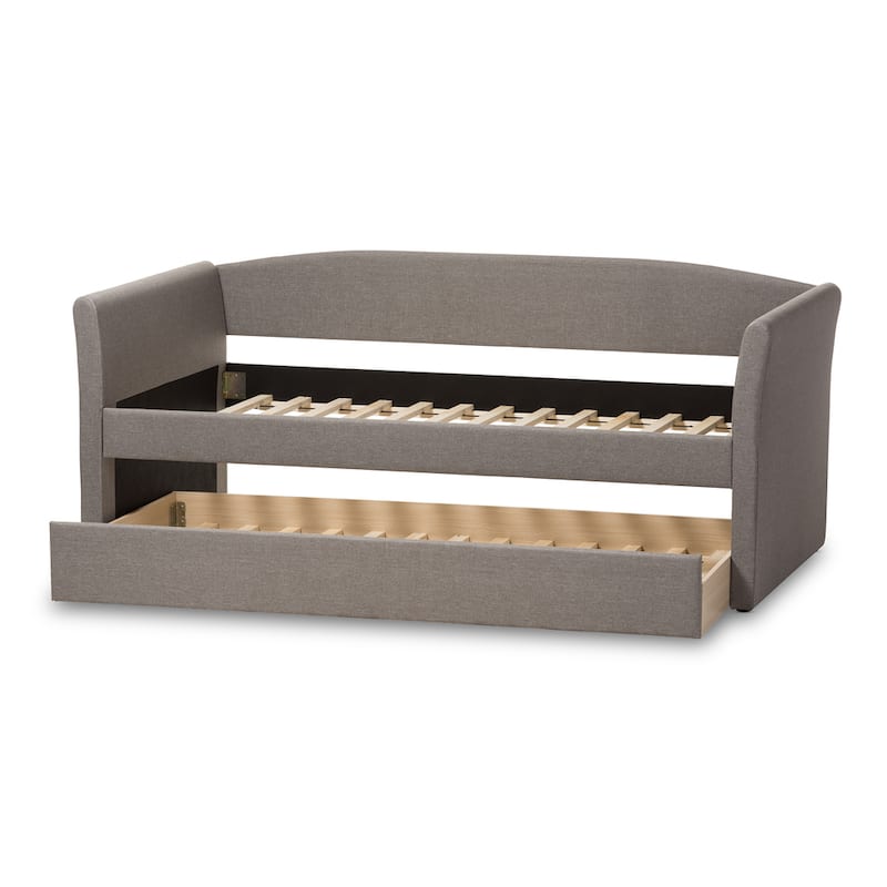 Baxton Studio Camino Upholstered Daybed with Guest Trundle -Twin