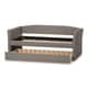 preview thumbnail 12 of 20, Baxton Studio Camino Upholstered Daybed with Guest Trundle -Twin