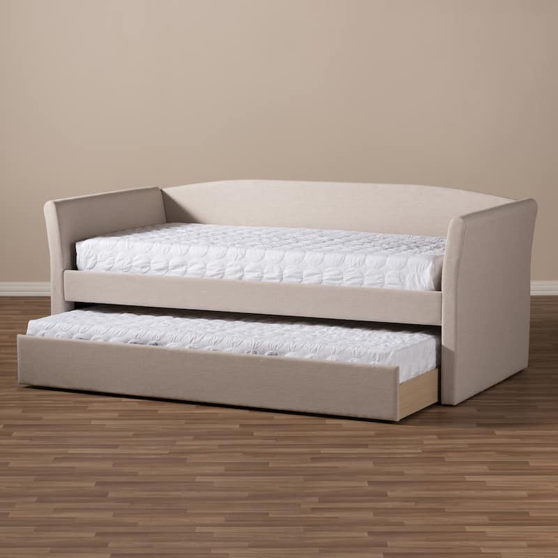 Baxton Studio Camino Upholstered Daybed with Guest Trundle -Twin