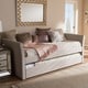 preview thumbnail 19 of 20, Baxton Studio Camino Upholstered Daybed with Guest Trundle -Twin Beige