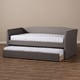 preview thumbnail 14 of 20, Baxton Studio Camino Upholstered Daybed with Guest Trundle -Twin