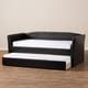 preview thumbnail 18 of 20, Baxton Studio Camino Upholstered Daybed with Guest Trundle -Twin