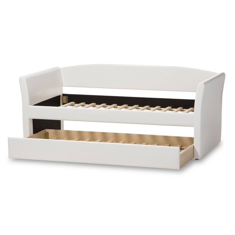 Baxton Studio Camino Upholstered Daybed with Guest Trundle -Twin