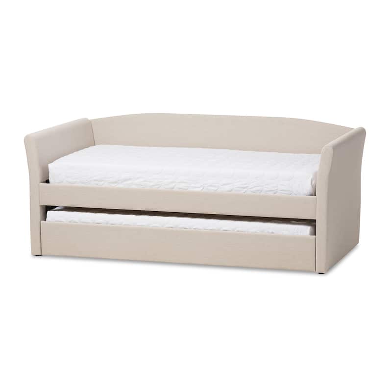 Baxton Studio Camino Upholstered Daybed with Guest Trundle -Twin