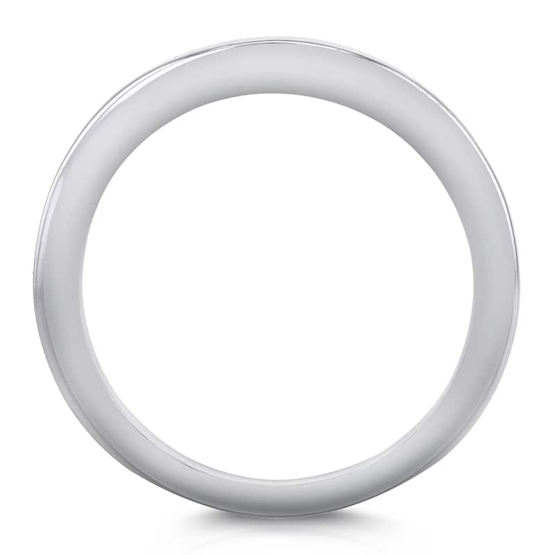 Annello by Kobelli 14k White Gold Curved Shadow Wedding Band