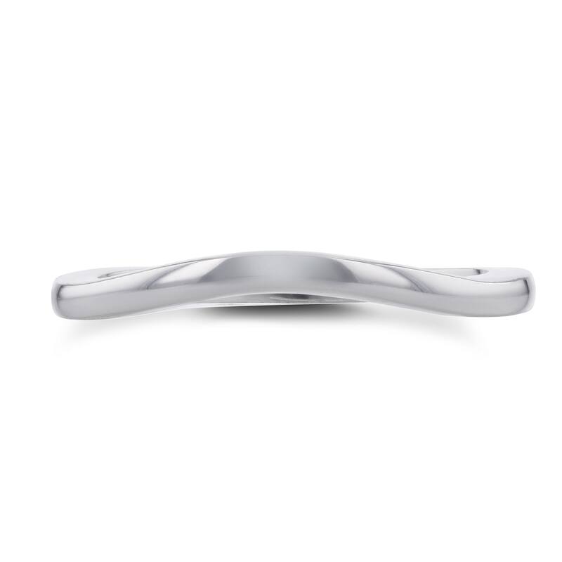 Annello by Kobelli 14k White Gold Curved Shadow Wedding Band
