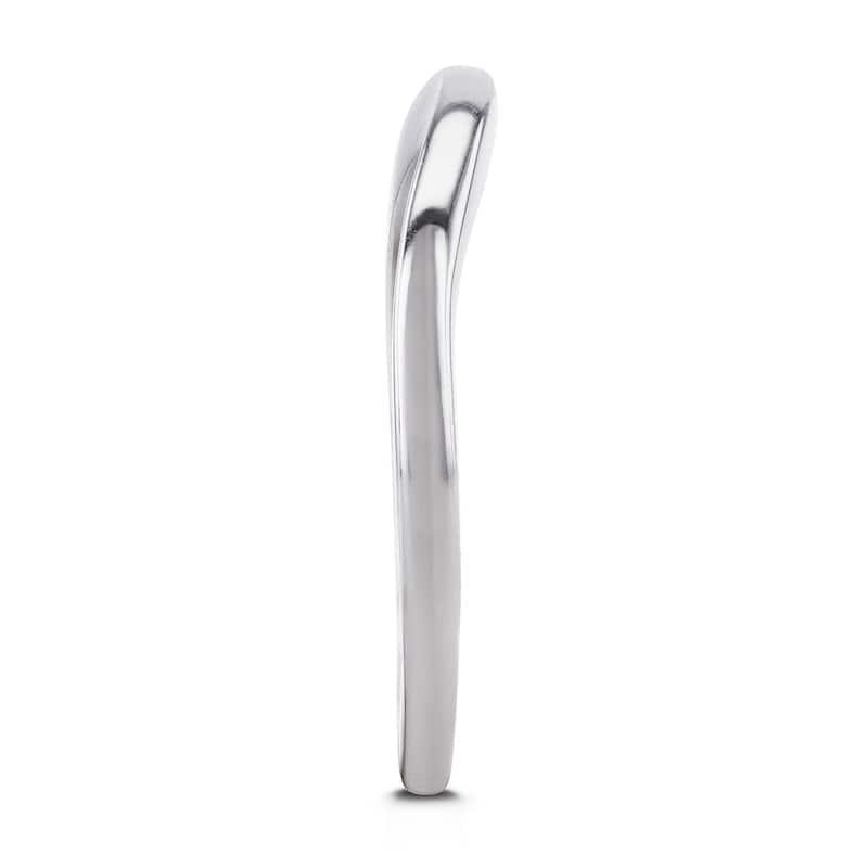 Annello by Kobelli 14k White Gold Curved Shadow Wedding Band